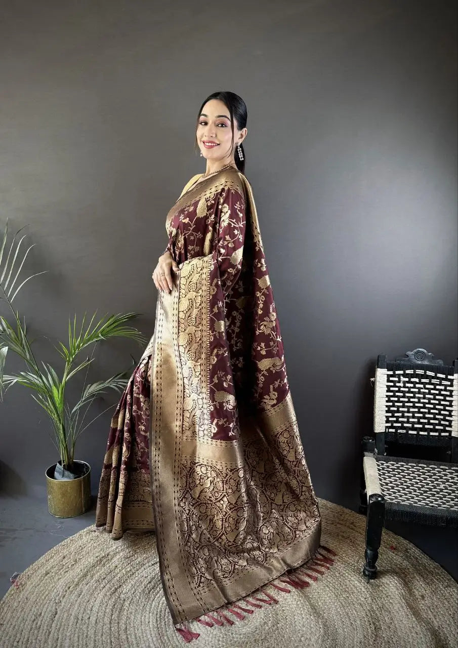 Soft Silk Saree with Rich Zari Border and Woven Pallu