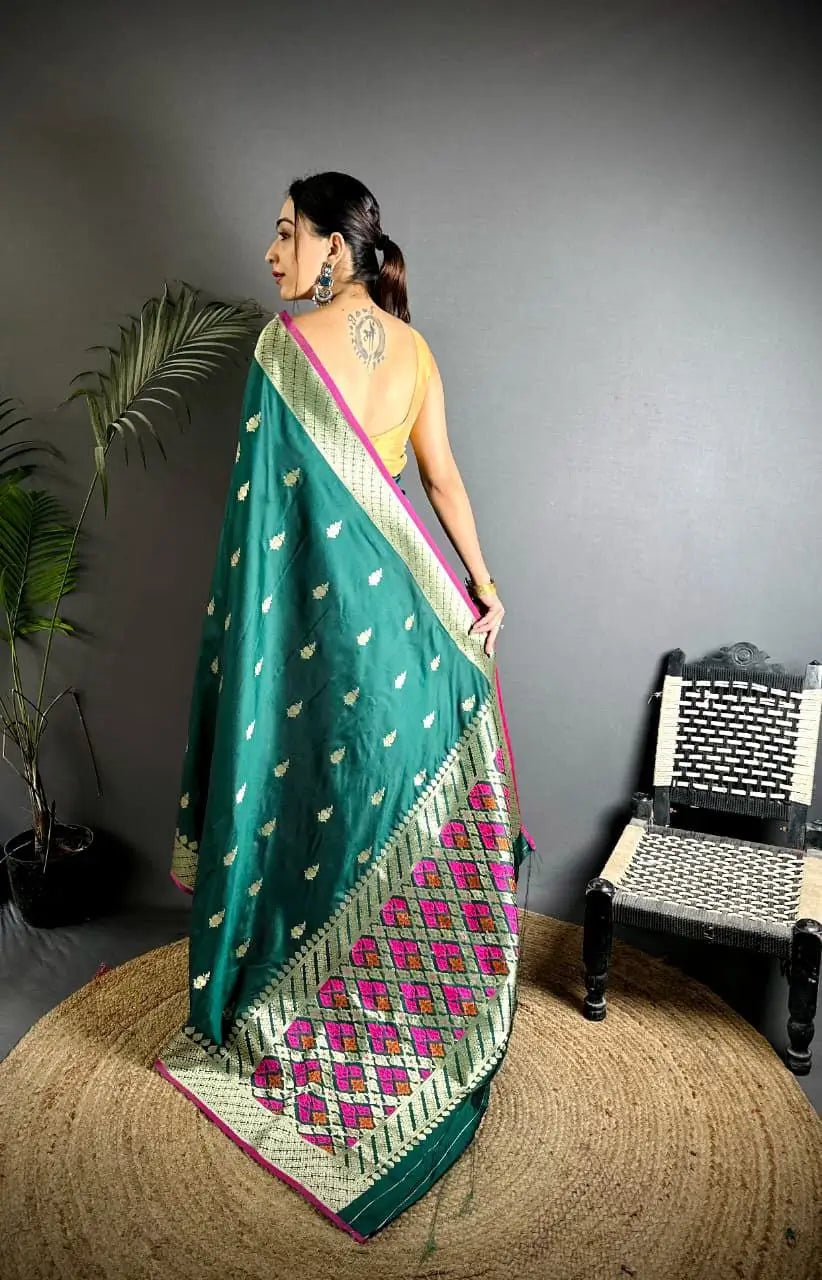 Soft Silk Saree with Rich Zari Border and Woven Pallu