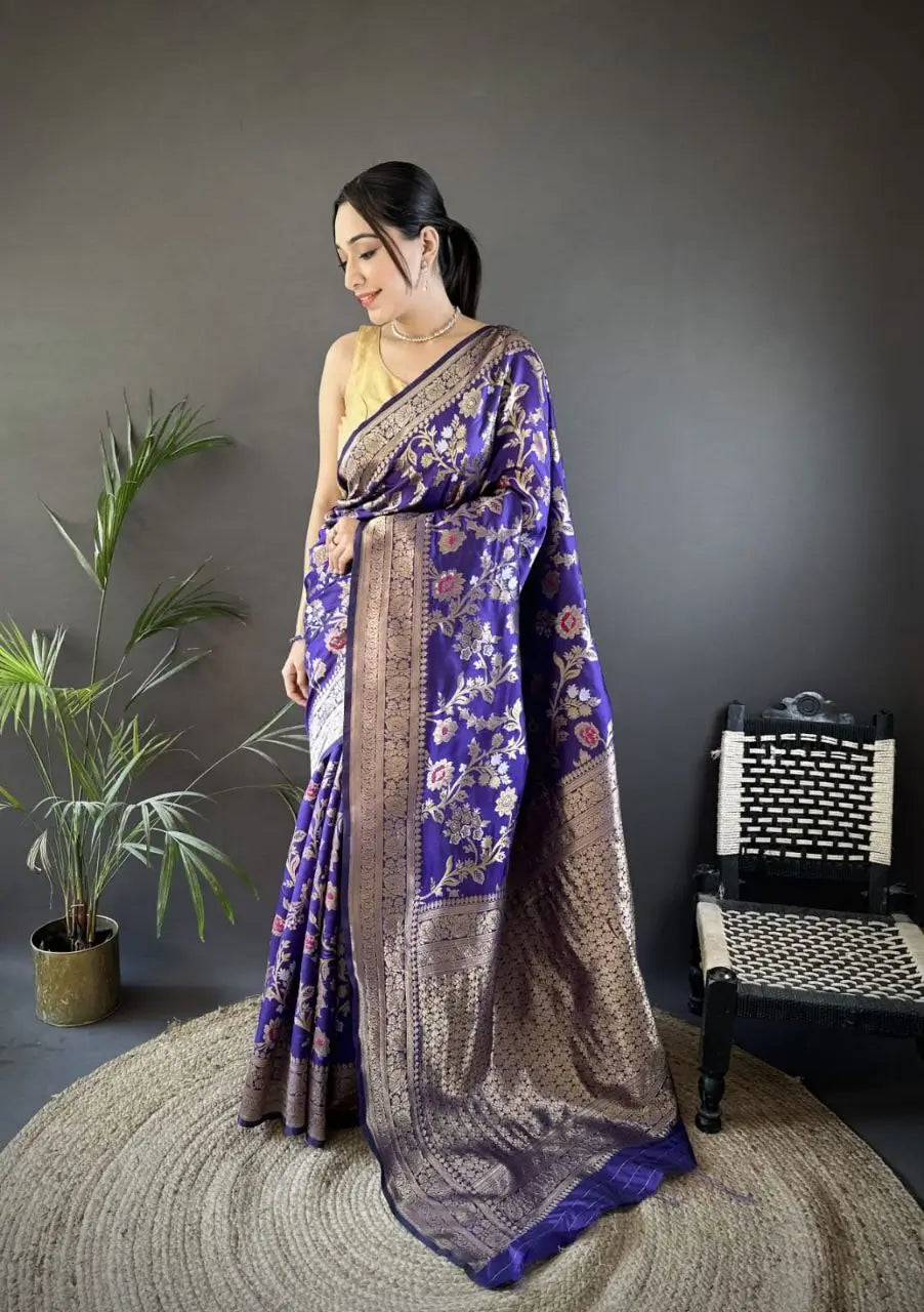 Soft Silk Saree with Rich Zari Border and Woven Pallu
