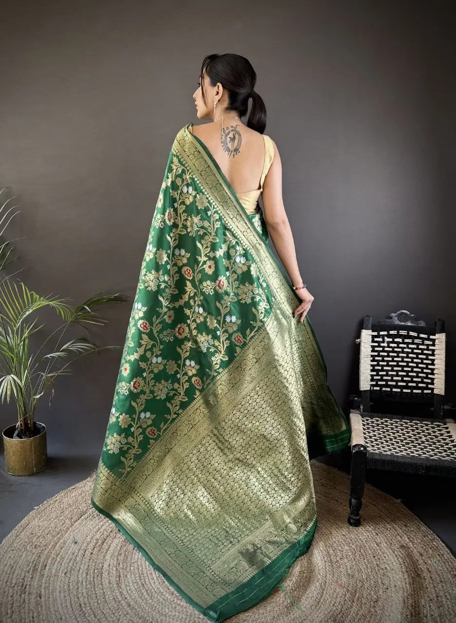 Soft Silk Saree with Rich Zari Border and Woven Pallu