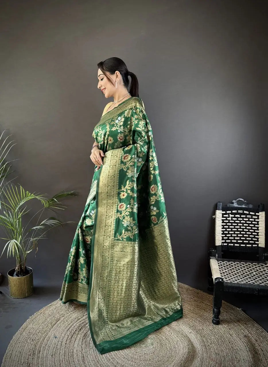 Soft Silk Saree with Rich Zari Border and Woven Pallu