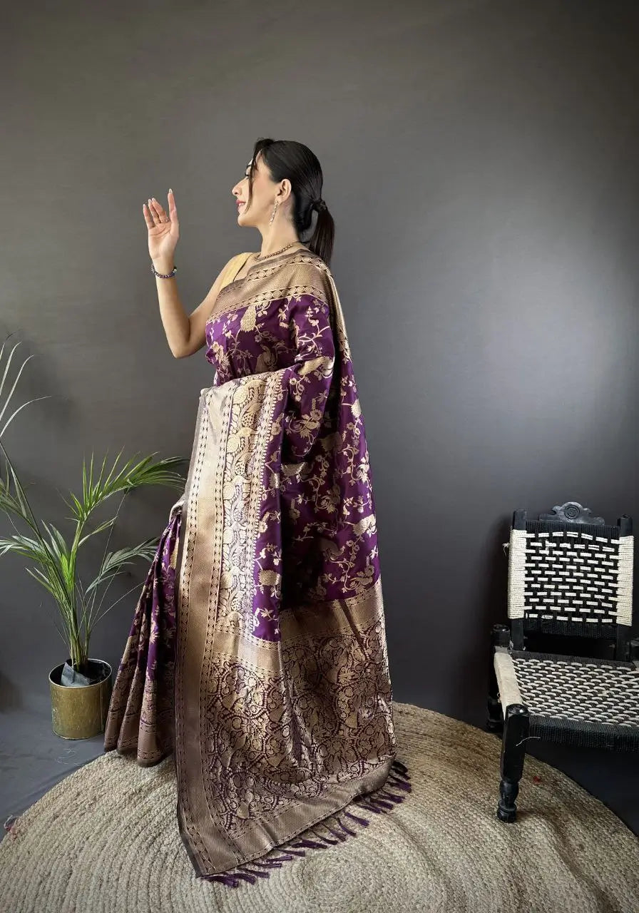 Soft Silk Saree with Rich Zari Border and Woven Pallu