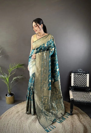 Soft Silk Saree with Rich Zari Border and Woven Pallu
