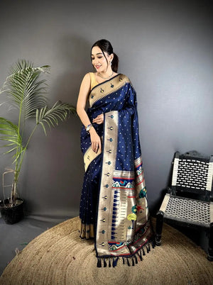 Soft Silk Saree with Rich Zari Border and Woven Pallu