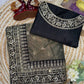 Soft Twill Net Sequins & Dori Embroidered Designer Saree