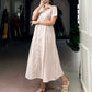 Solid Remy Fabric Button-Down Midi Frock