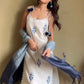 Spaghetti Style Khadi Cotton Embroidered Suit with Leheriya Kota Doria Dupatta – Summer Festive Wear