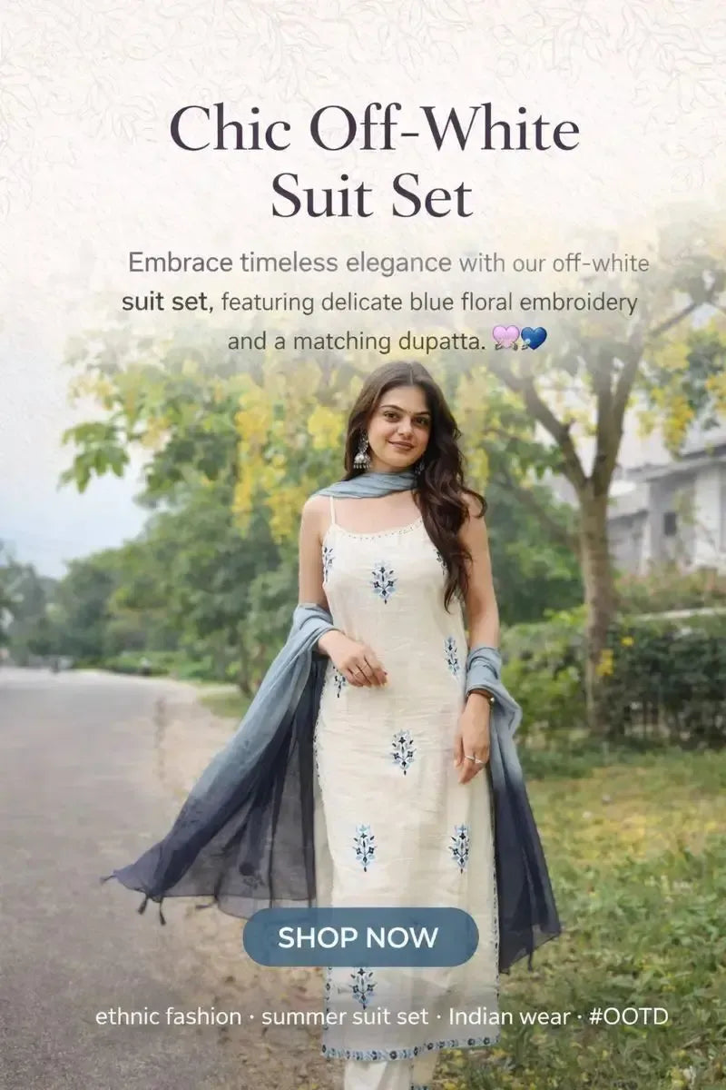 Spaghetti Style Khadi Cotton Embroidered Suit with Leheriya Kota Doria Dupatta – Summer Festive Wear