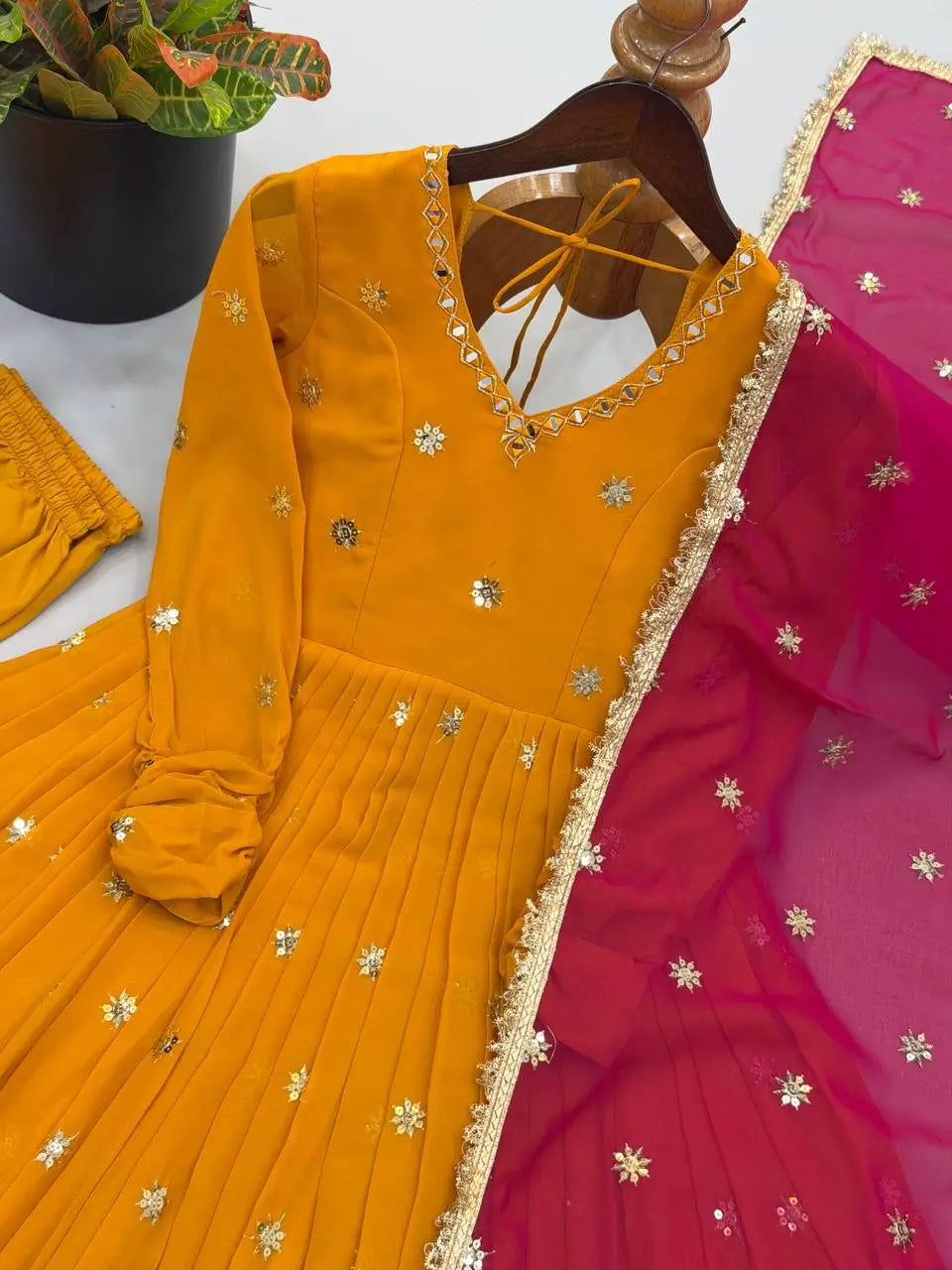 Star Sequin Embroidered Anarkali Set