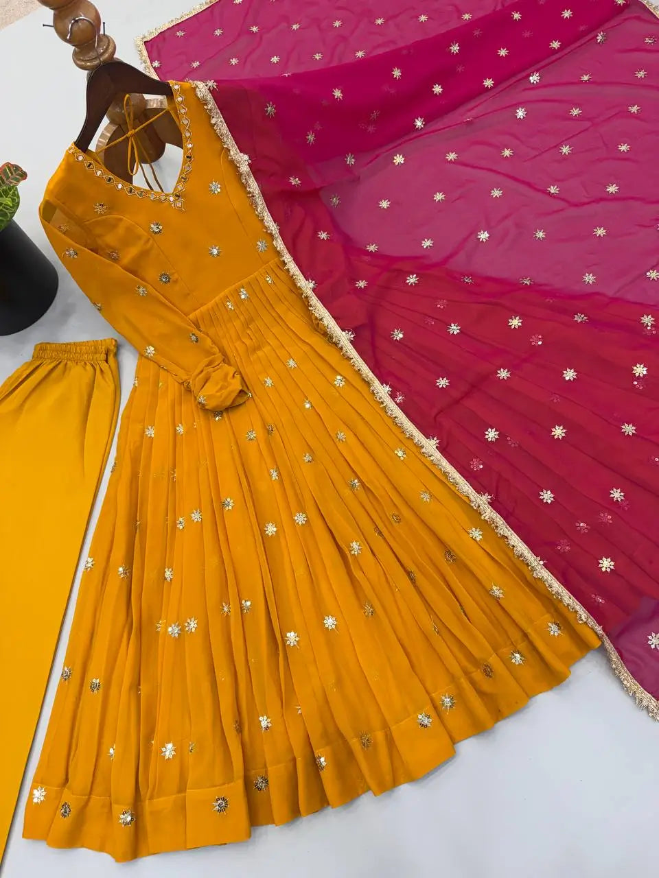 Star Sequin Embroidered Anarkali Set