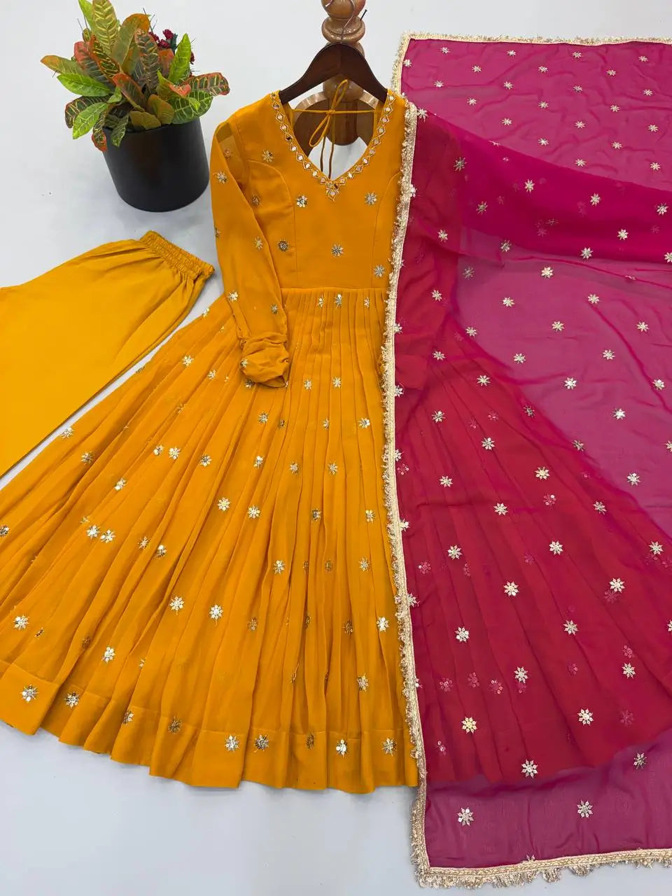 Star Sequin Embroidered Anarkali Set