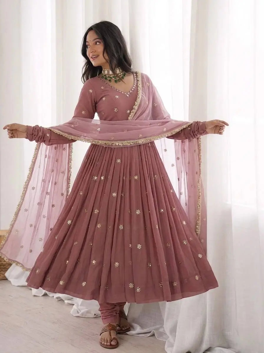 Star Sequin Embroidered Anarkali Set