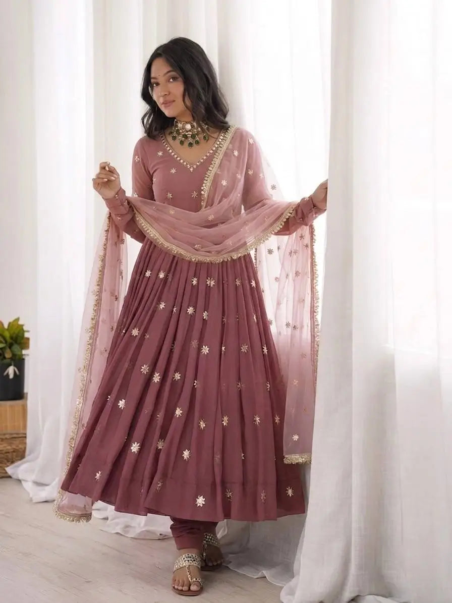 Star Sequin Embroidered Anarkali Set