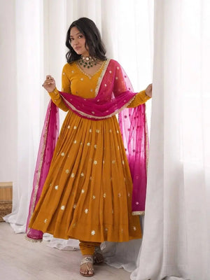 Star Sequin Embroidered Anarkali Set