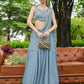 Steel Blue Draped Lehenga