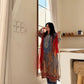 Steel Blue Paisley Chinon Print Kurta Set