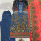 Steel Blue Paisley Chinon Print Kurta Set