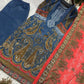 Steel Blue Paisley Chinon Print Kurta Set