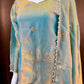 Steel Blue Premium Fandy Sharara Set with Zari Sequence Embroidery and Dupatta