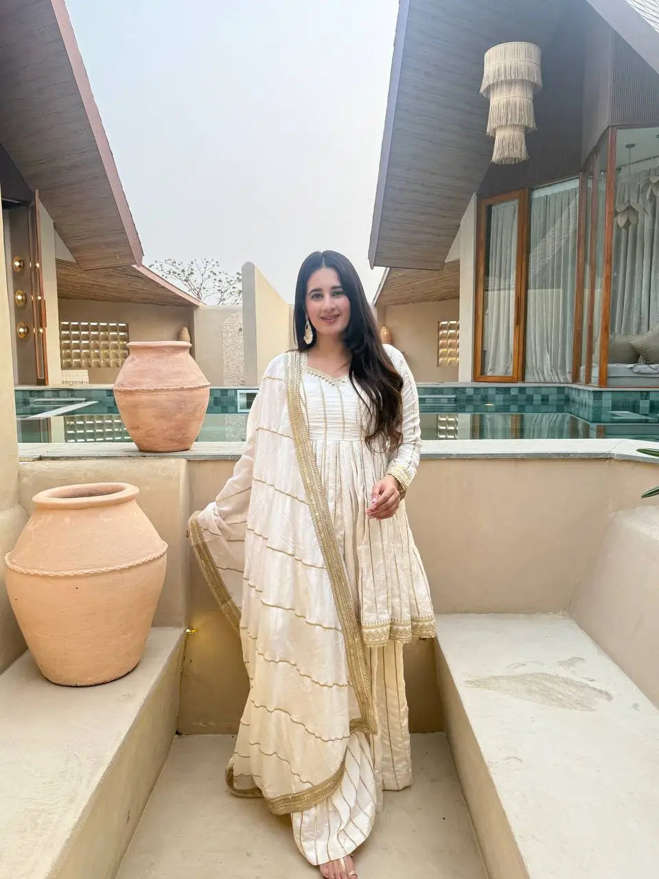 Striped Gold Trim Sharara
