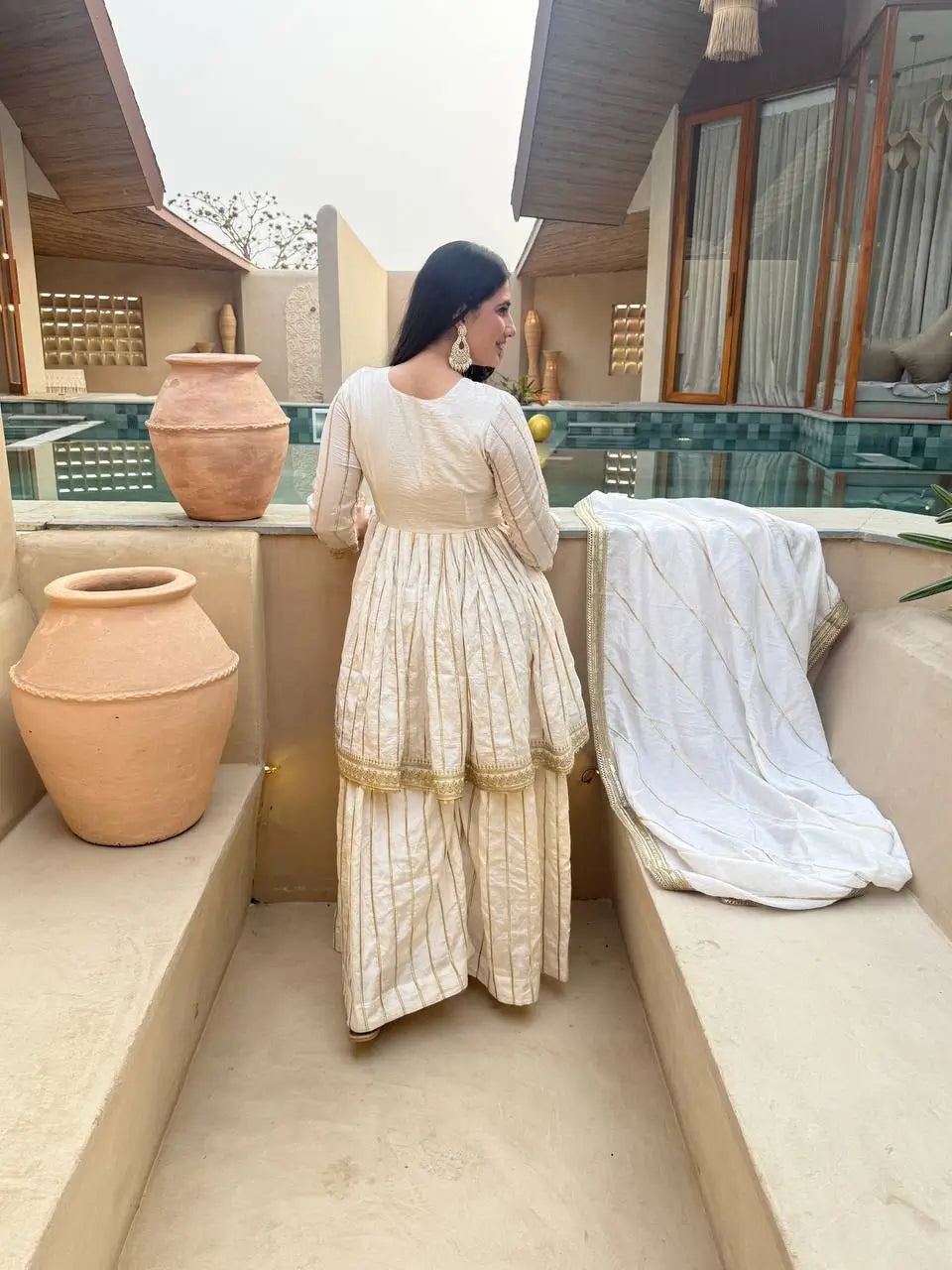 Striped Gold Trim Sharara