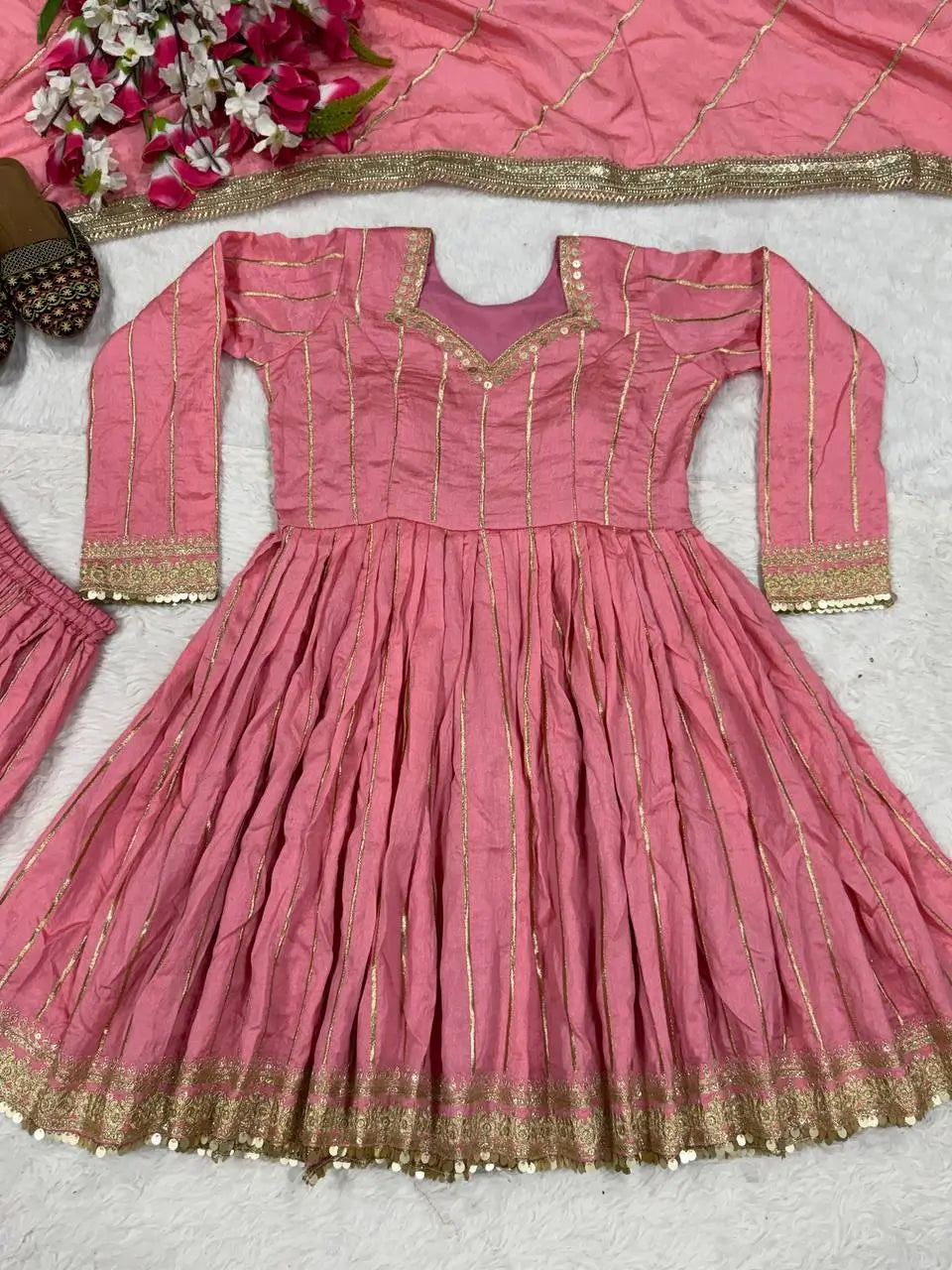 Striped Gold Trim Sharara