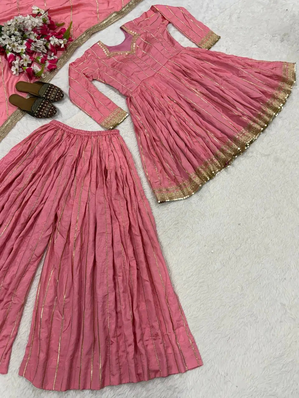 Striped Gold Trim Sharara