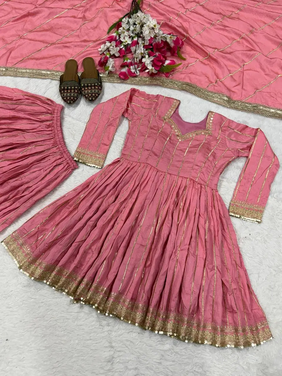 Striped Gold Trim Sharara