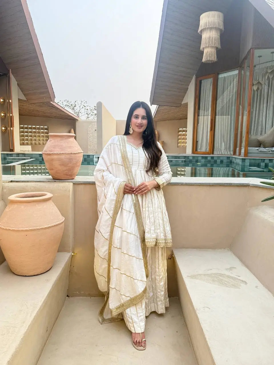 Striped Gold Trim Sharara