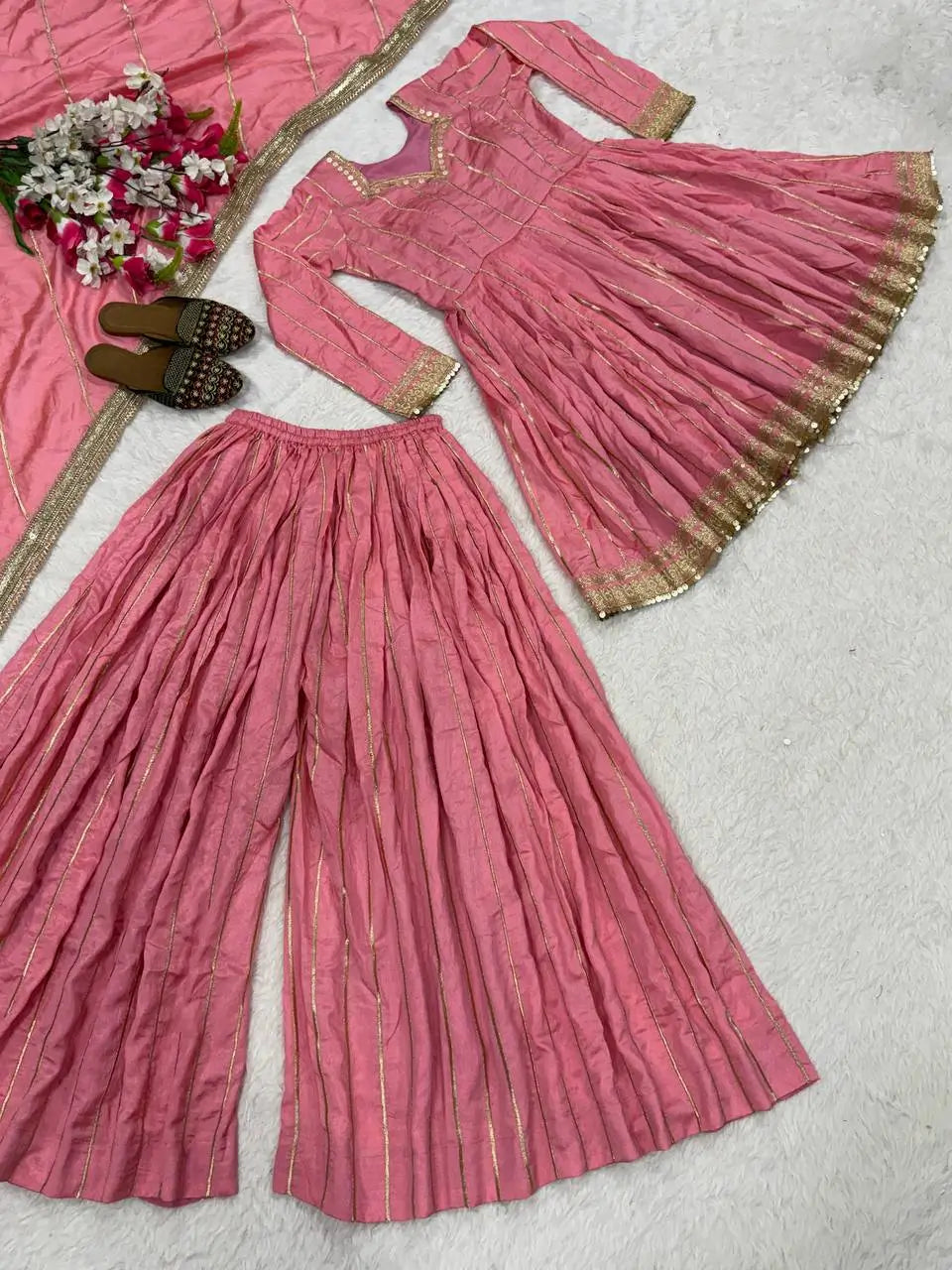 Striped Gold Trim Sharara