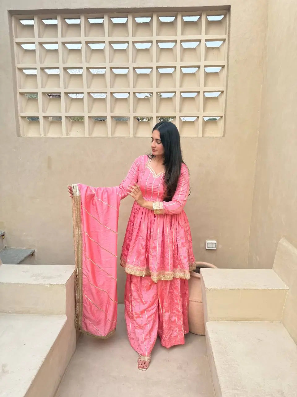 Striped Gold Trim Sharara