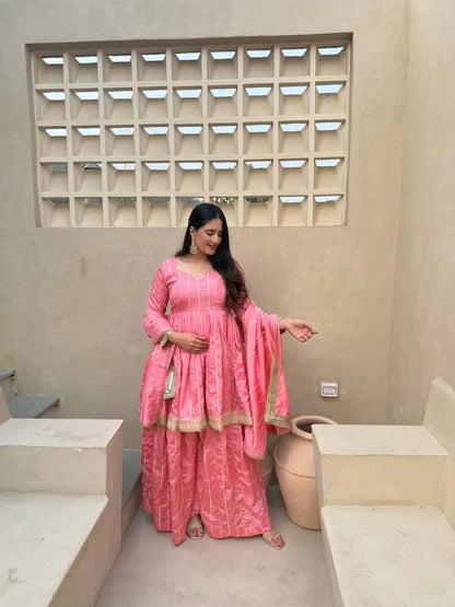 Striped Gold Trim Sharara