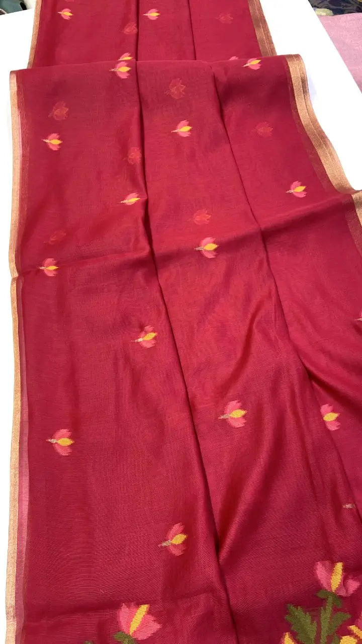 Summer Jamdani Weave Saree for Festive, Traditional and Day Wear
