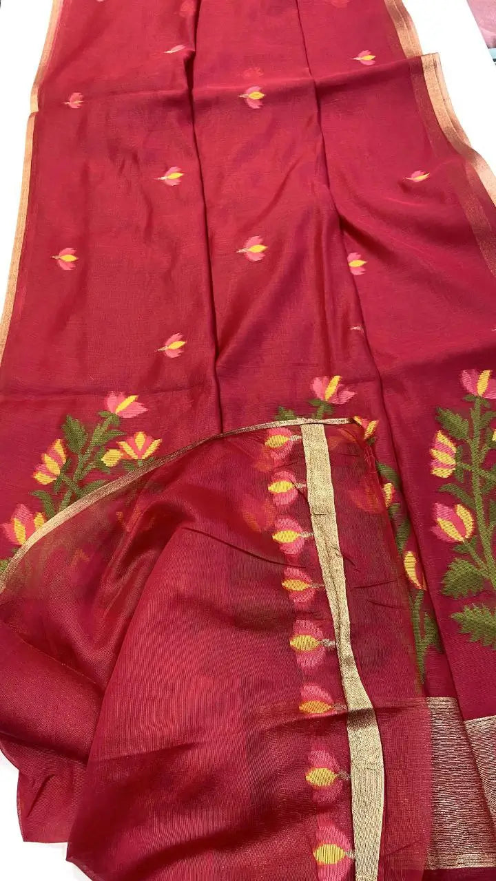 Summer Jamdani Weave Saree for Festive, Traditional and Day Wear