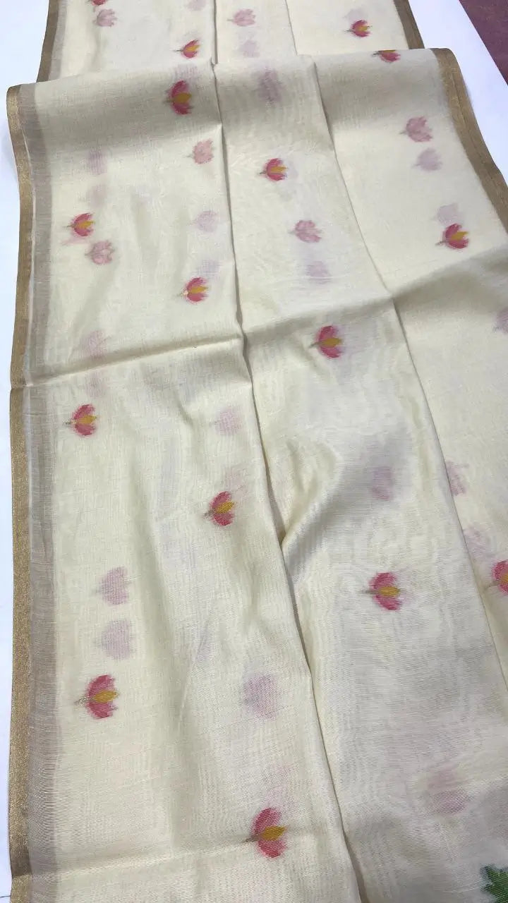 Summer Jamdani Weave Saree for Festive, Traditional and Day Wear