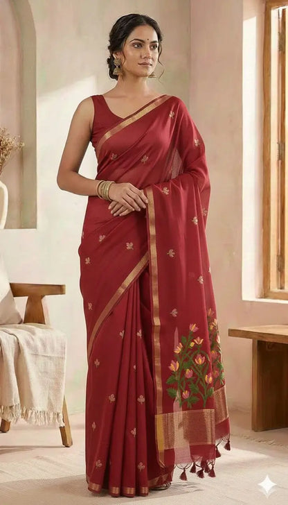 Summer Jamdani Weave Saree for Festive, Traditional and Day Wear