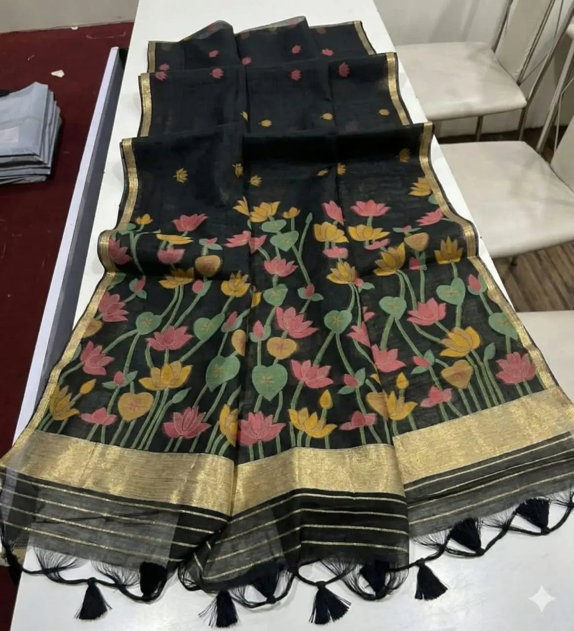 Summer Jamdani Weave Saree for Festive, Traditional and Day Wear