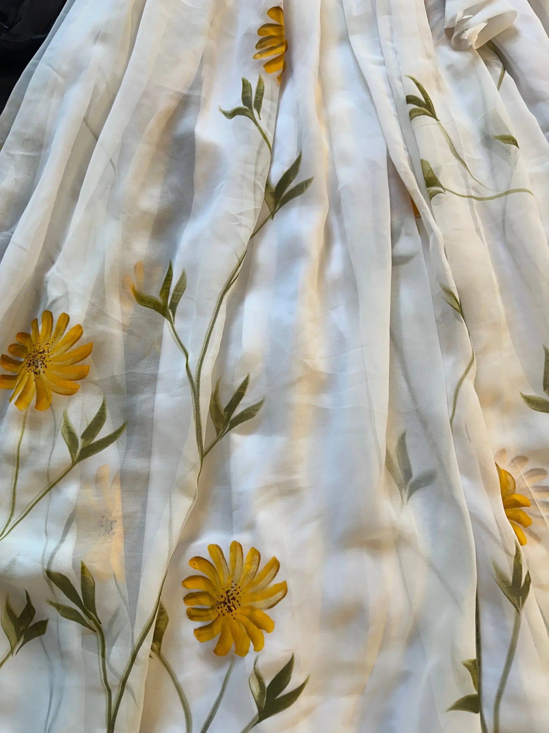 Sunflower Bloom Organza Lehenga Set for Festive and Haldi Functions