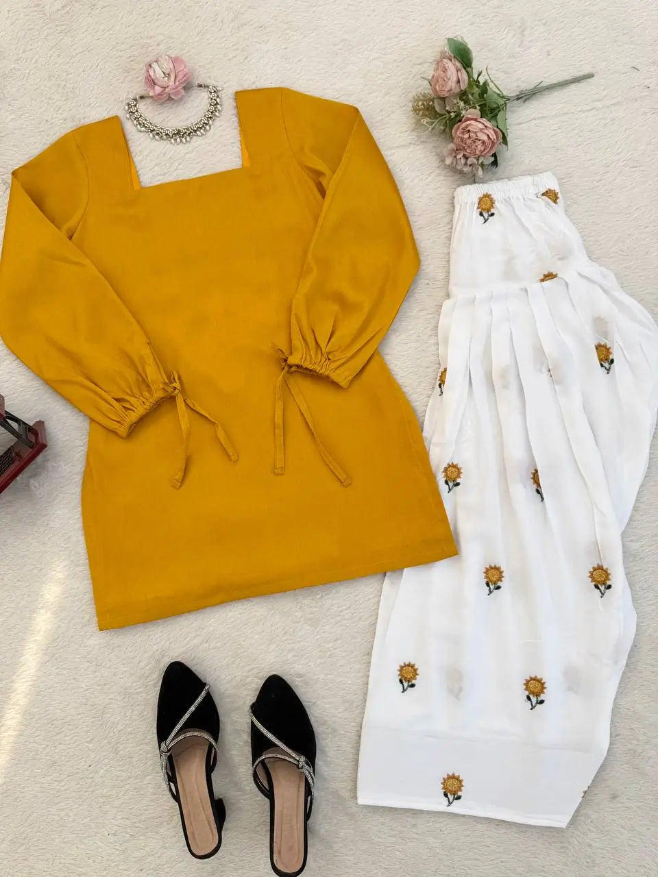 Sunflower Farshi Rayon Suit Set