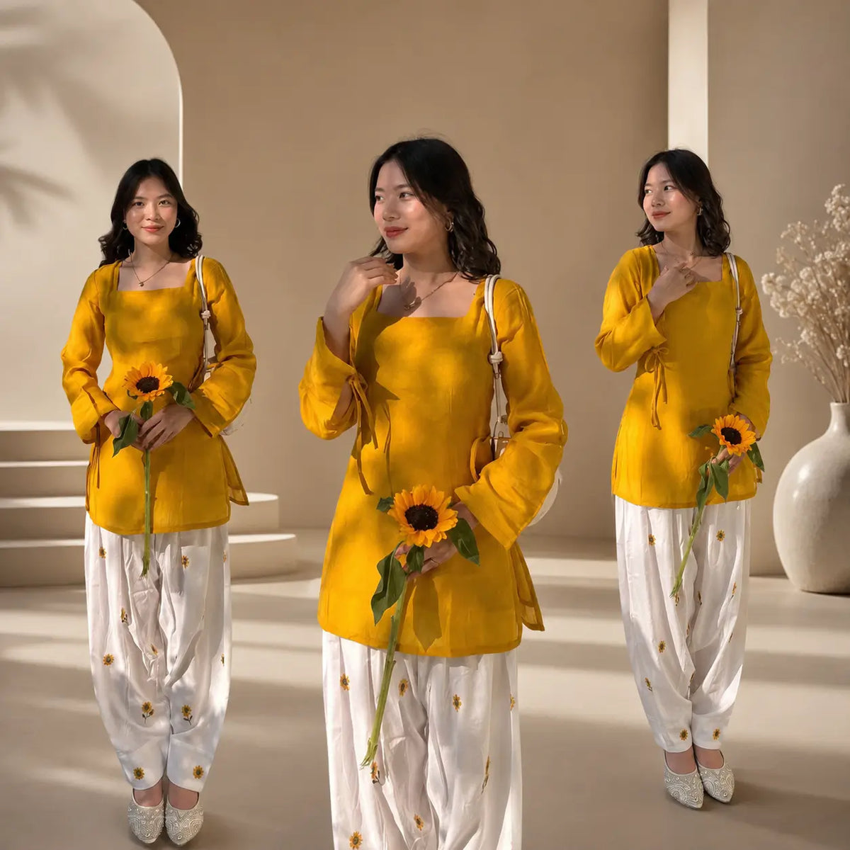 Sunflower Farshi Rayon Suit Set