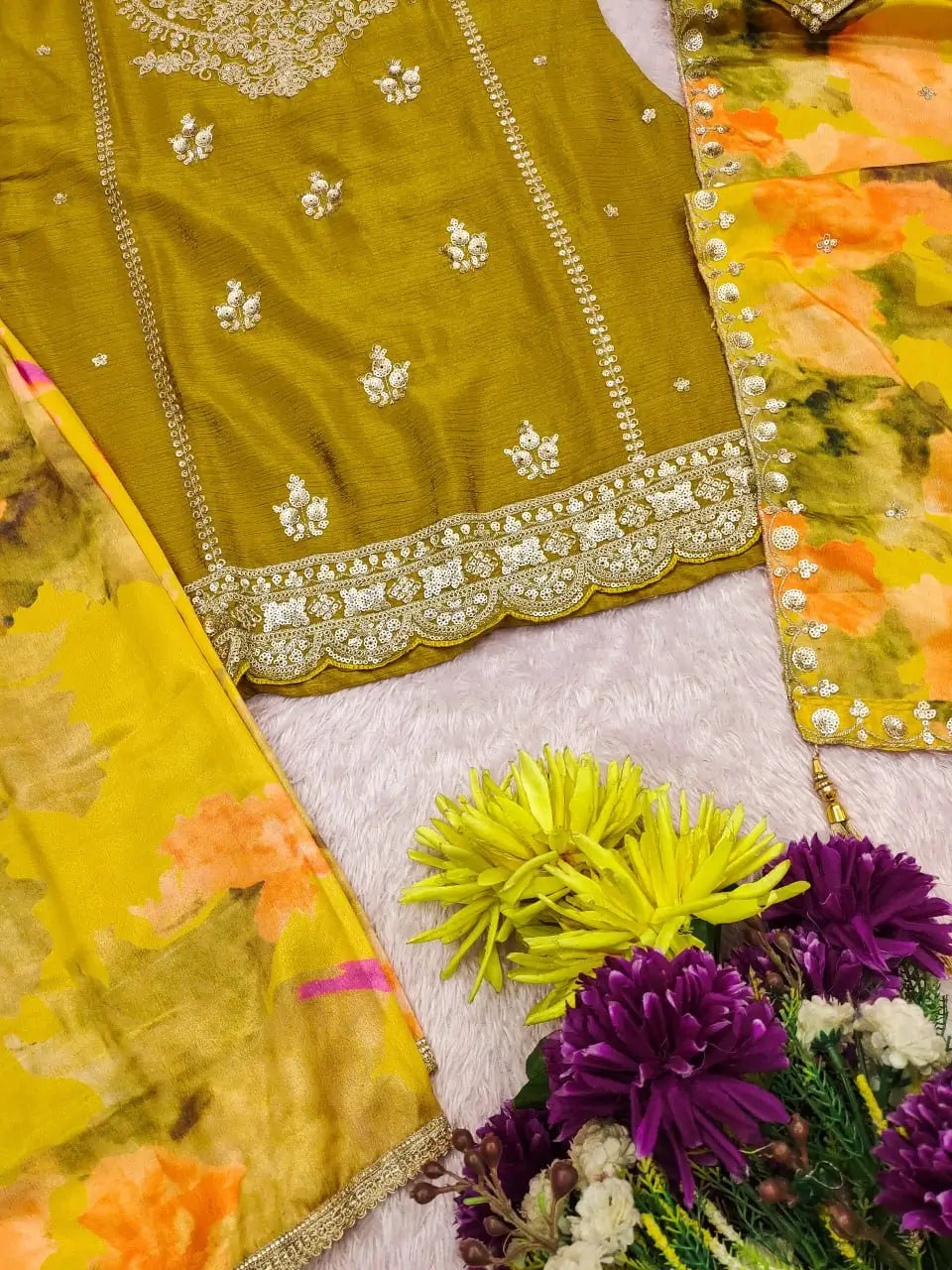 Sunlit Elegance Sharara Suit Set for Festive and Wedding Wear
