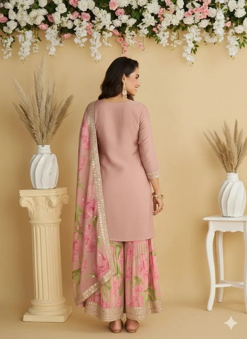 Sunlit Elegance Sharara Suit Set for Festive and Wedding Wear