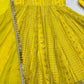 Sunlit Festive Embroidered Organza Gown Set for Haldi and Day Functions