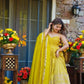 Sunlit Festive Embroidered Organza Gown Set for Haldi and Day Functions
