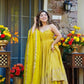 Sunlit Festive Embroidered Organza Gown Set for Haldi and Day Functions