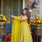 Sunlit Festive Embroidered Organza Gown Set for Haldi and Day Functions