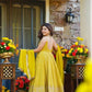 Sunlit Festive Embroidered Organza Gown Set for Haldi and Day Functions