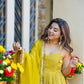 Sunlit Festive Embroidered Organza Gown Set for Haldi and Day Functions