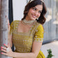 Sunlit Grace Silk Embroidered Flared Gown for Festive and Wedding Wear