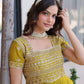 Sunlit Grace Silk Embroidered Flared Gown for Festive and Wedding Wear